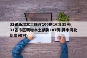 31省新增本土确诊106例:河北35例(31省市区新增本土病例107例,其中河北新增90例)
